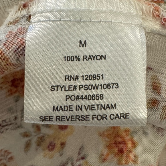 Pink Rose Floral Button-Down Blousy Tank - Picture 6 of 7